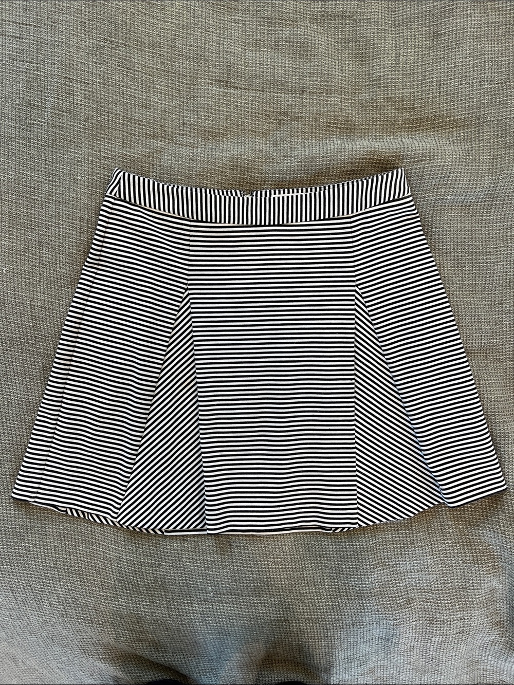 MICHAEL Michael Kors Black and White Striped Skater Skirt